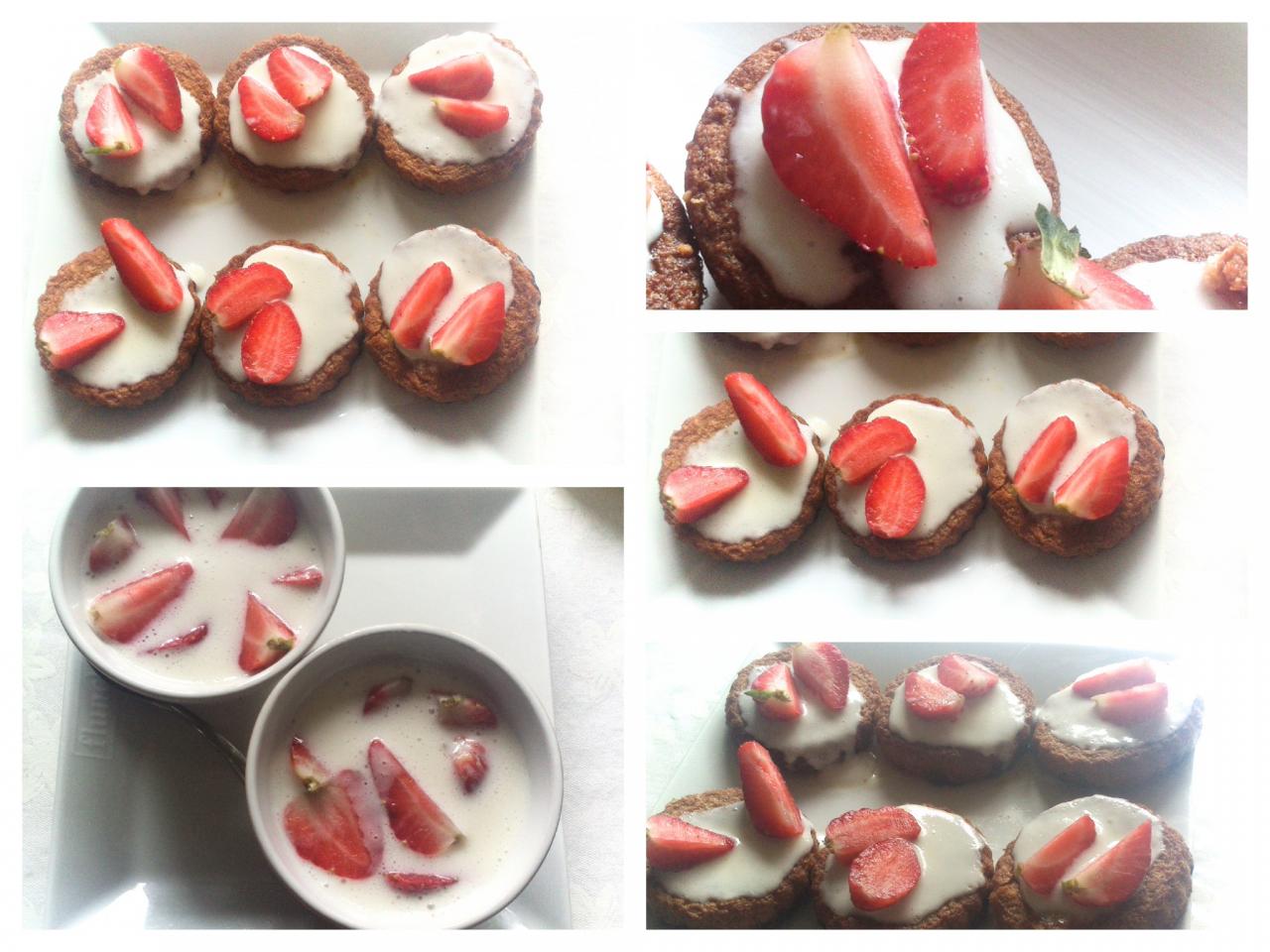 Mignardises chocolat blanc topping fraise