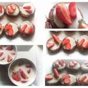 Mignardises chocolat blanc topping fraise