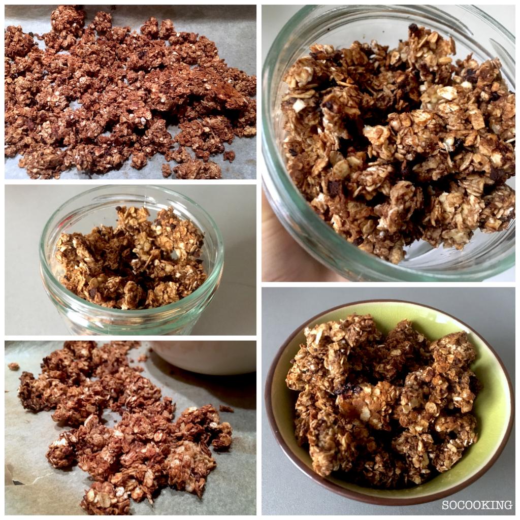 Granola croustillant et sain au chocolat