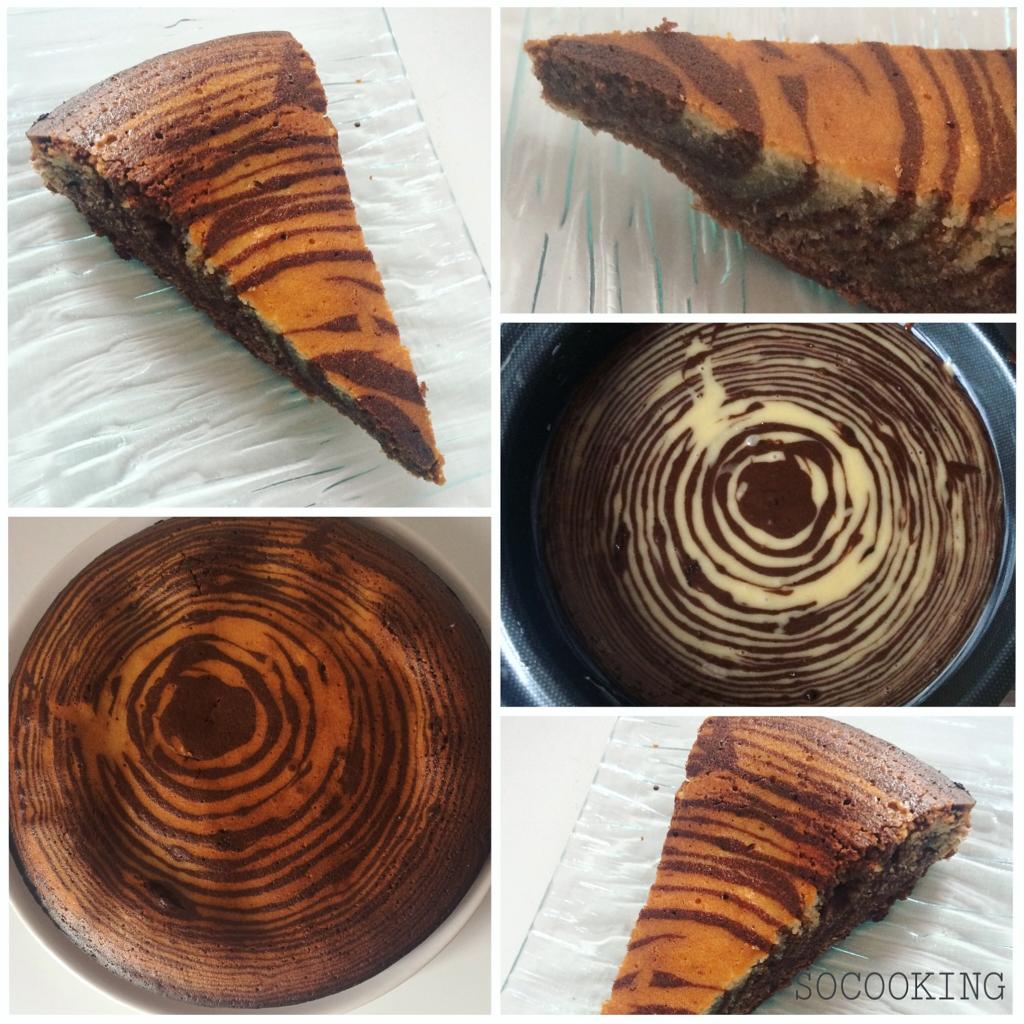 Gâteau zébré au chocolat