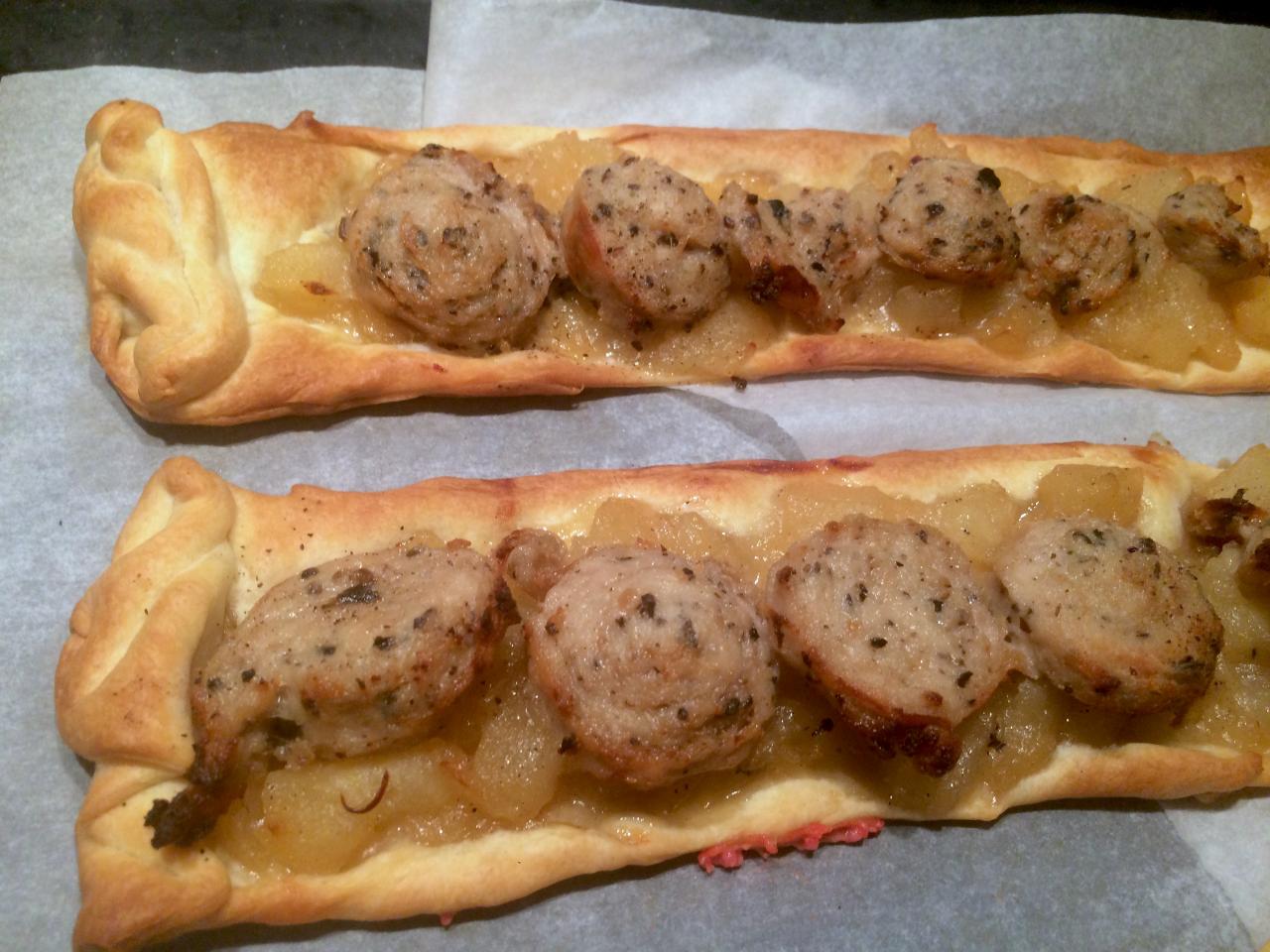 Feuilletés pommes et boudin blanc