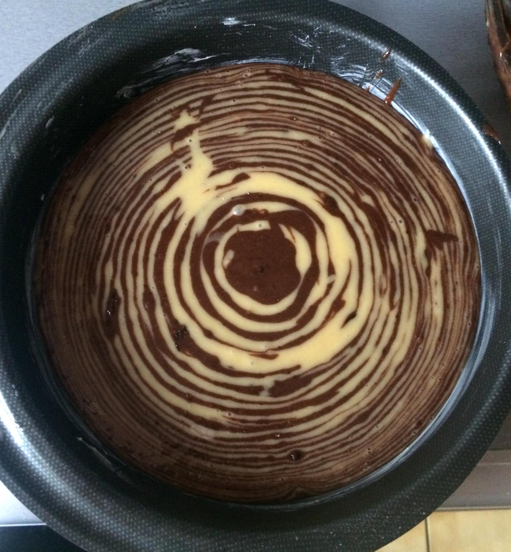 Gateau zébré au chocolat