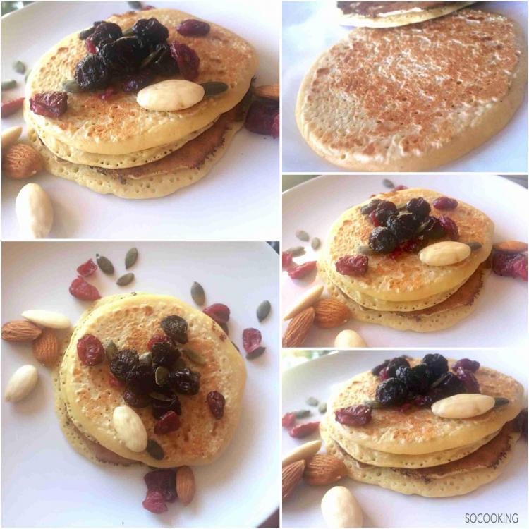 Pancakes originaux : pois chiche et amandes