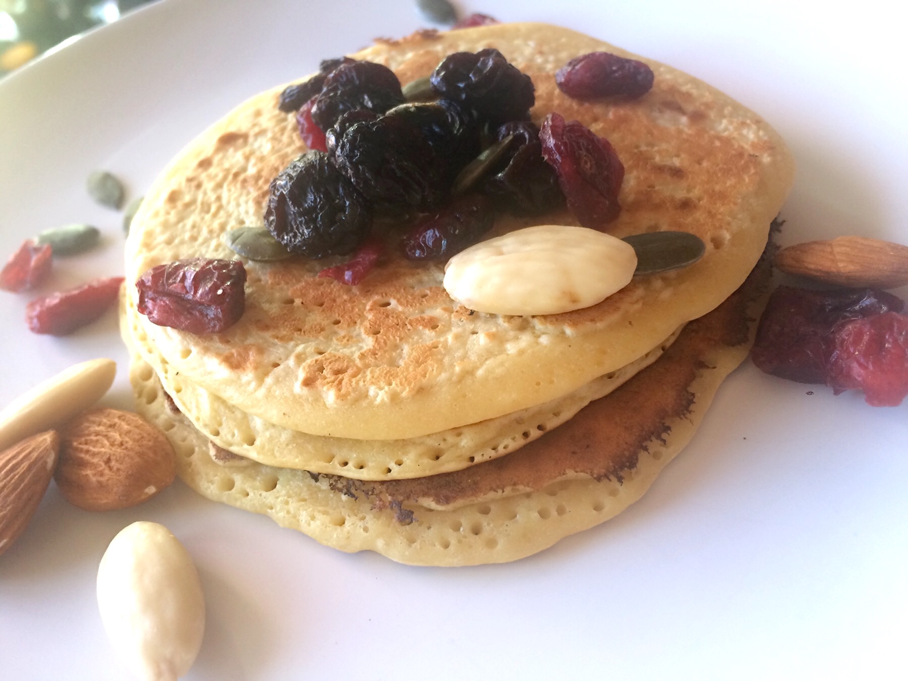 Pancakes originaux : pois chiche et amandes