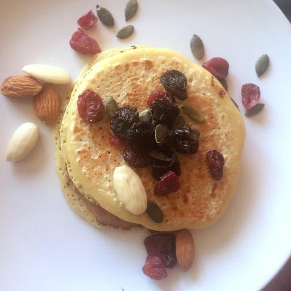 Pancakes originaux : pois chiche et amandes