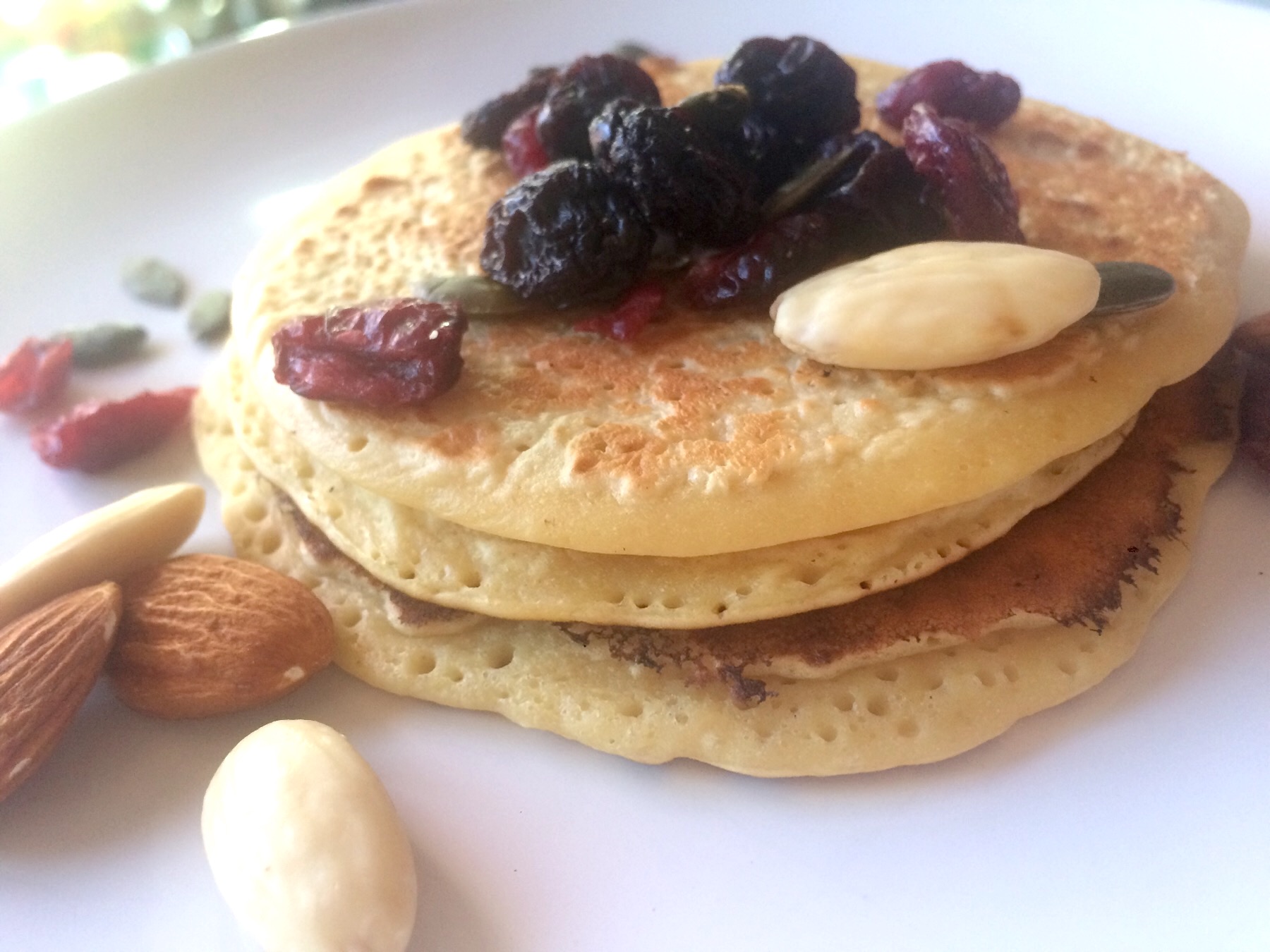 Pancakes originaux : pois chiche et amandes