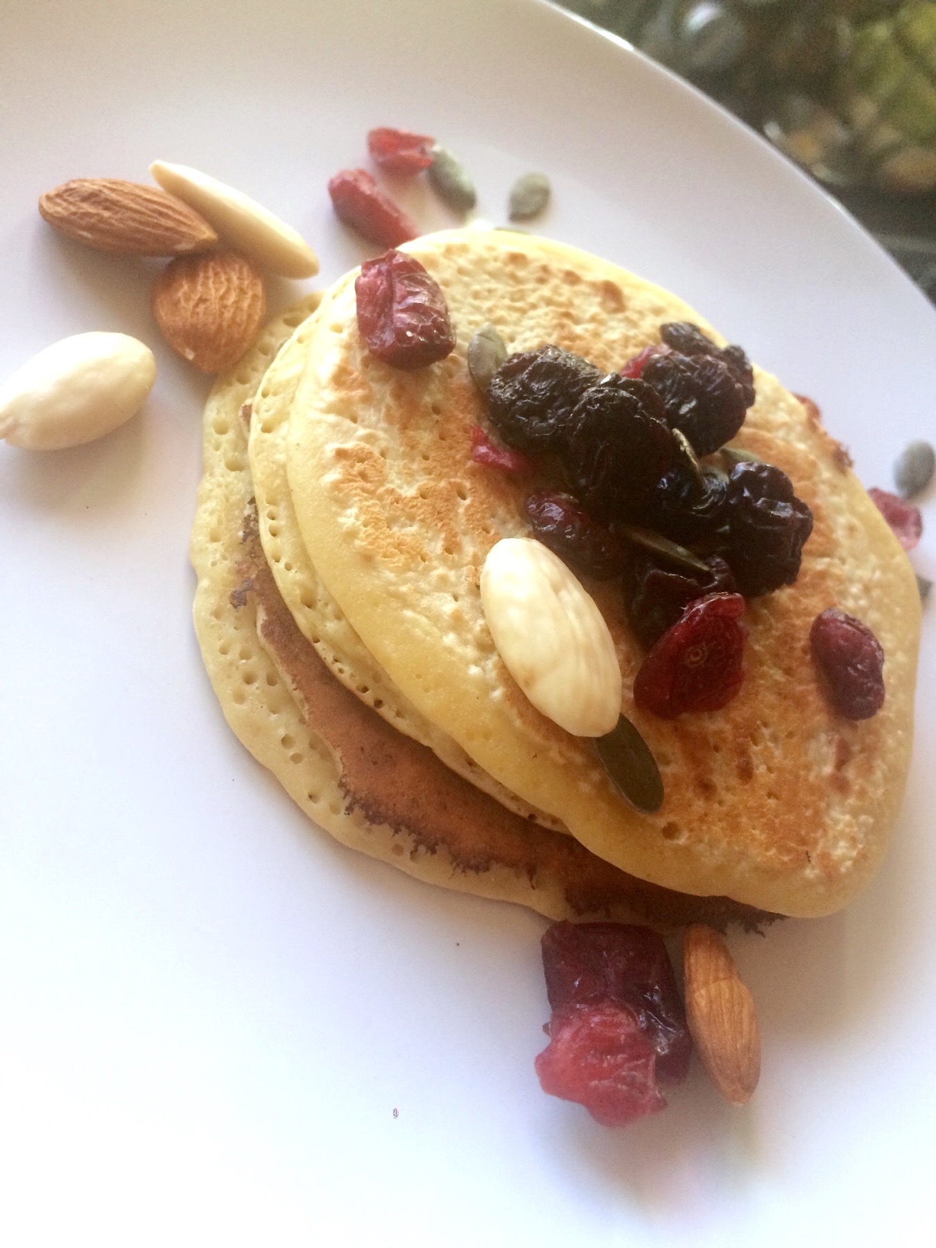 Pancakes originaux : pois chiche et amandes