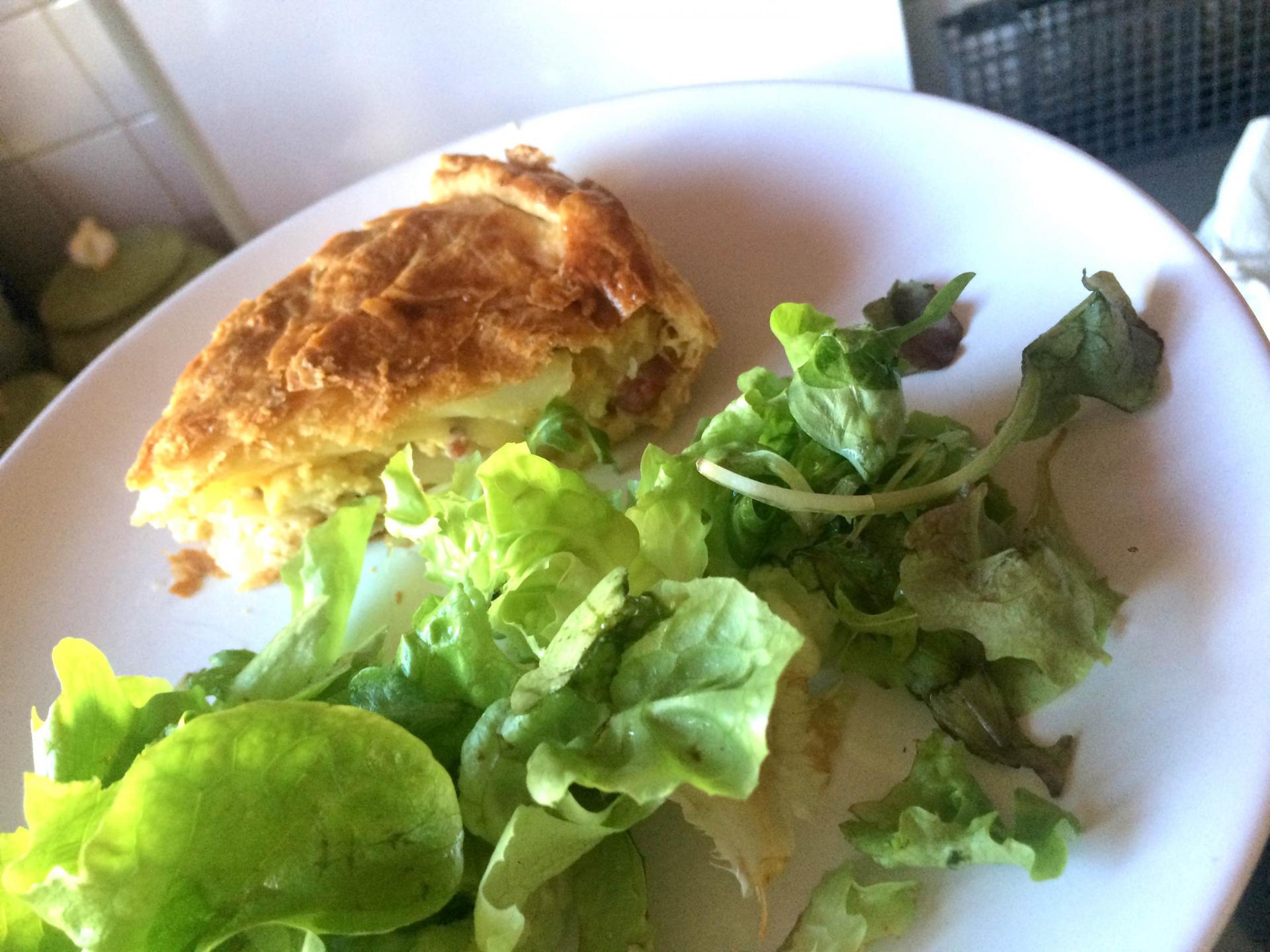 Tourte pommes de terre, fromage et lardons