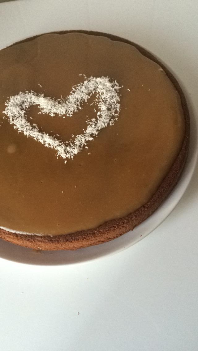 Moelleux au chocolat cœur coco nappage caramel